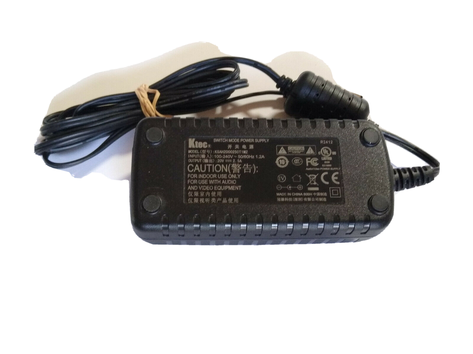 GENUINE Ktec KSAH2000250T1M2 SUPPLY ADAPTER 20V 2.5A Type: Adapter Output Voltage: 20 V Feature